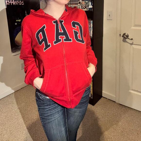 Vintage Red GAP Kids Zip Up Jacket - Picture 1 of 3